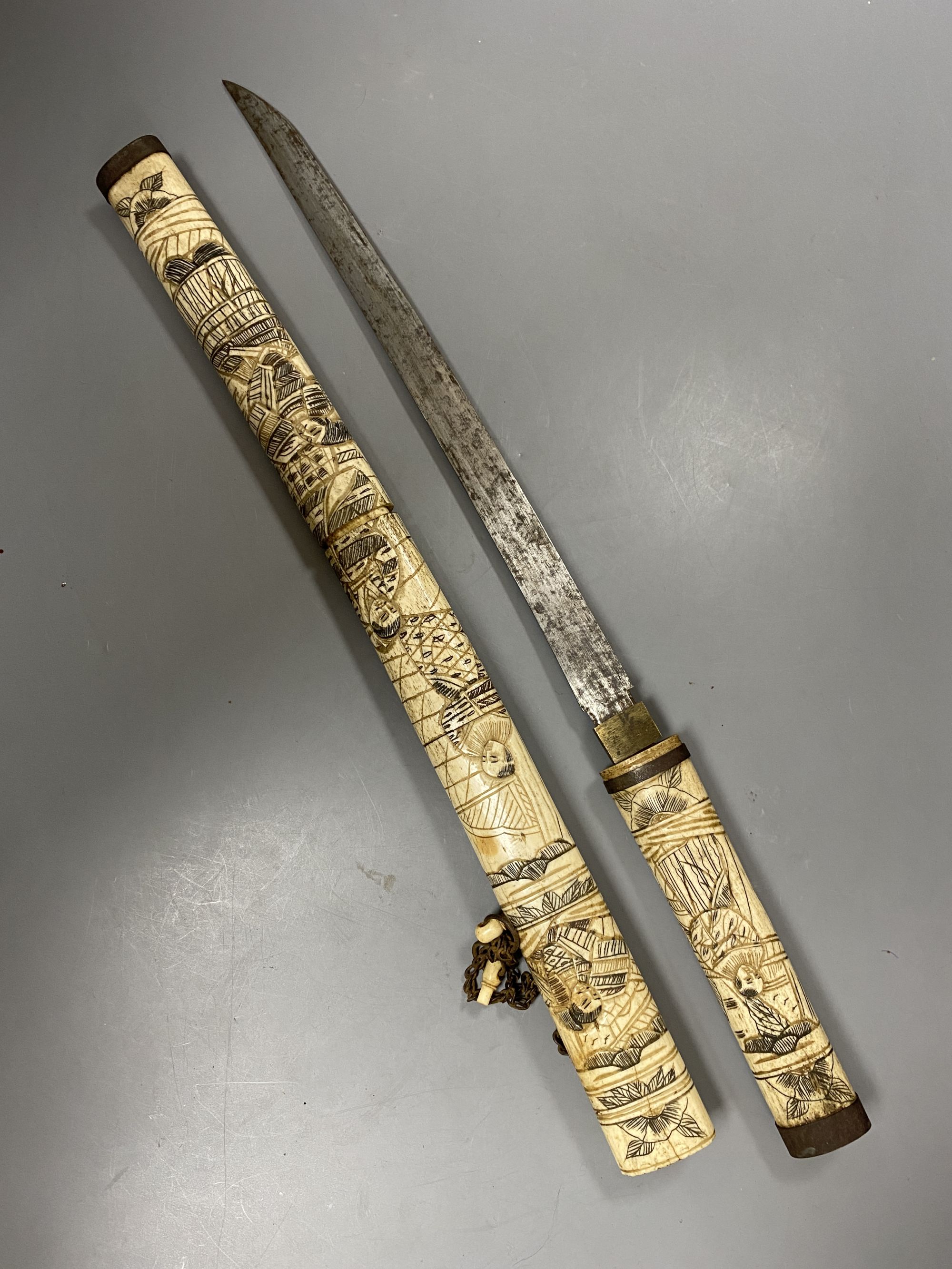 A Japanese bone overlaid tanto